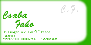 csaba fako business card